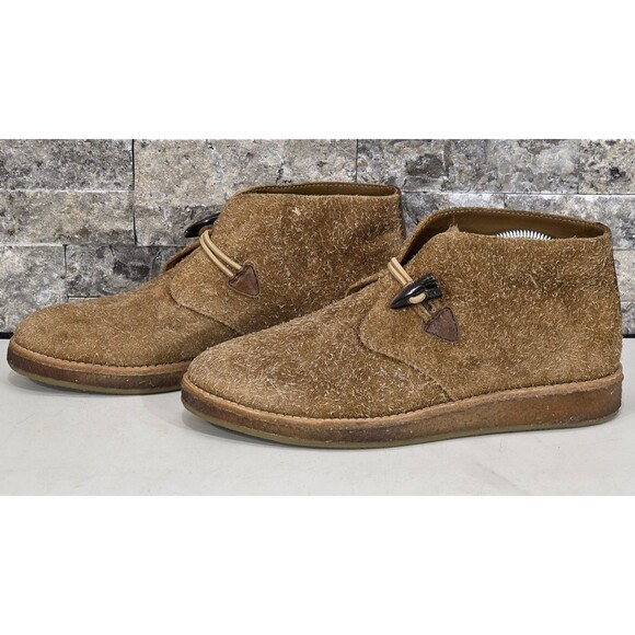 Trask Italian Suede Ankle Boot Brown Horn Toggle Bootie Womens Carissa 8M - Picture 2 of 14